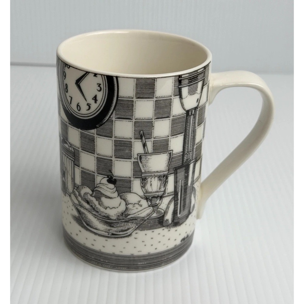 222 Fifth Slice of Life Malt Shoppe Coffee Mug Marla Shega Diner Scene